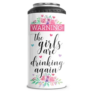 Warning The Girls Are Drinking AGain 4-in-1 Can Cooler Tumbler Combo