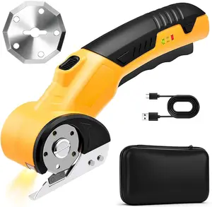 Cordless Cardboard Cutter, 3.6V 2000mAh Electric Scissors Cardboard Cutter with 3 Titanium Blades, Rechargeable Box Cutter Fabric Scissors Rotary Cutter for Cardboard,Leather