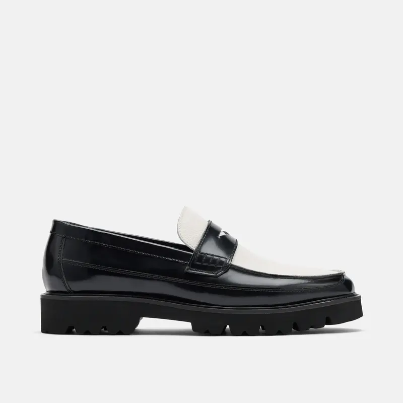 Blake Navy Patent Leather Lug Bit Loafers - TikTok Shop display picture 1