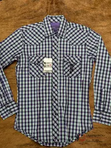 MENS WRANGLER SHIRT CUADROS PURPLE MJC342P