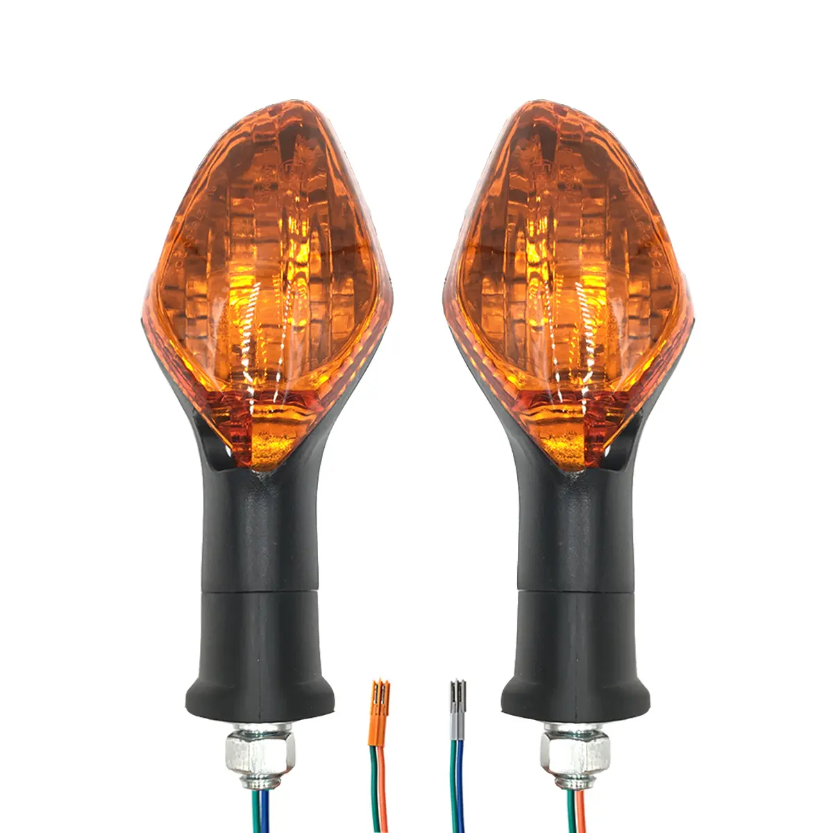 VRWEARE Motorcycle Turn Signal Indicator Lamps Set Pair - ABS, Amber Lens, Smoke, Cold Resistant, IP67 Waterproof, Plug-In Wires, Front/Rear Fit for Honda NC700, NC750, CTX700, CBR500, CBR650, MSX125, CMX300, CB400F, 650F, CRF250L