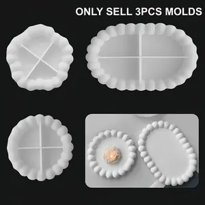 3-Piece Silicone Molds Set, DIY Craft Tools, Flexible & Durable Design, Ideal for Casting Projects, Multiple Uses, Easy-To-Use, Handmade Crafts