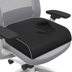 Seat Cushion for  , Office Chair Cushion, Memory  Large Chair Cushion with Non-Slip Cover for Soft Support at Office Chair,  Seat, Airplane Black/Large