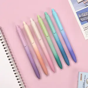 WRITECH Fine Point Gel Pens 0.5mm Black Ink 6ct, Smooth Writing with Gradient Color Pen Barrel for Note-taking and Drawing