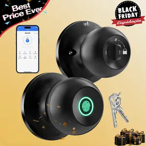 Valentine's Day Gift EUERTE Smart Fingerprint Door Lock 3-in-1 with TT App Control & 5S Auto-Lock Rechargeable Battery for Rooms Offices Apartments Warehouses Garages Black Friday Gift