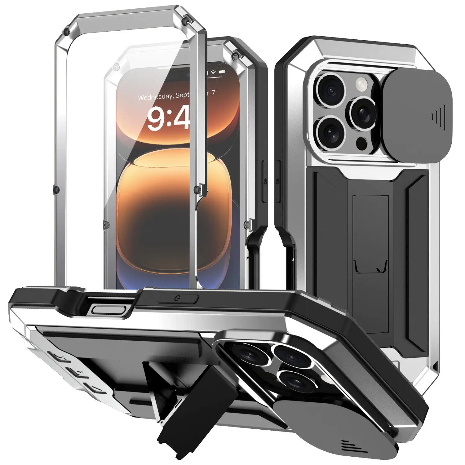 Waterproof Shockproof Aluminum Gorilla Glass Metal Full Case For iPhone 16 Pro Max 15 14 13 Military Cover