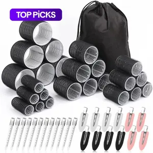 Hair Curlers & Clips Set, 48pcs/set Including 24 Rollers & 24 Clips - Heatless Hair Styling Tools for Long, Medium & Short Hair - Lightweight Curly Hair Products, Heatless Styling Kit & Hair Curling Rods #GLOBAL PICKS