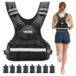 VEVOR Adjustable Weighted Vest, 24-40 lbs Comfortable X-Shape Body Weight Vest Set with 8 Weight Packs and Reflective Stripe, for Men Women, Workout Equipment for Strength Training Running Jogging