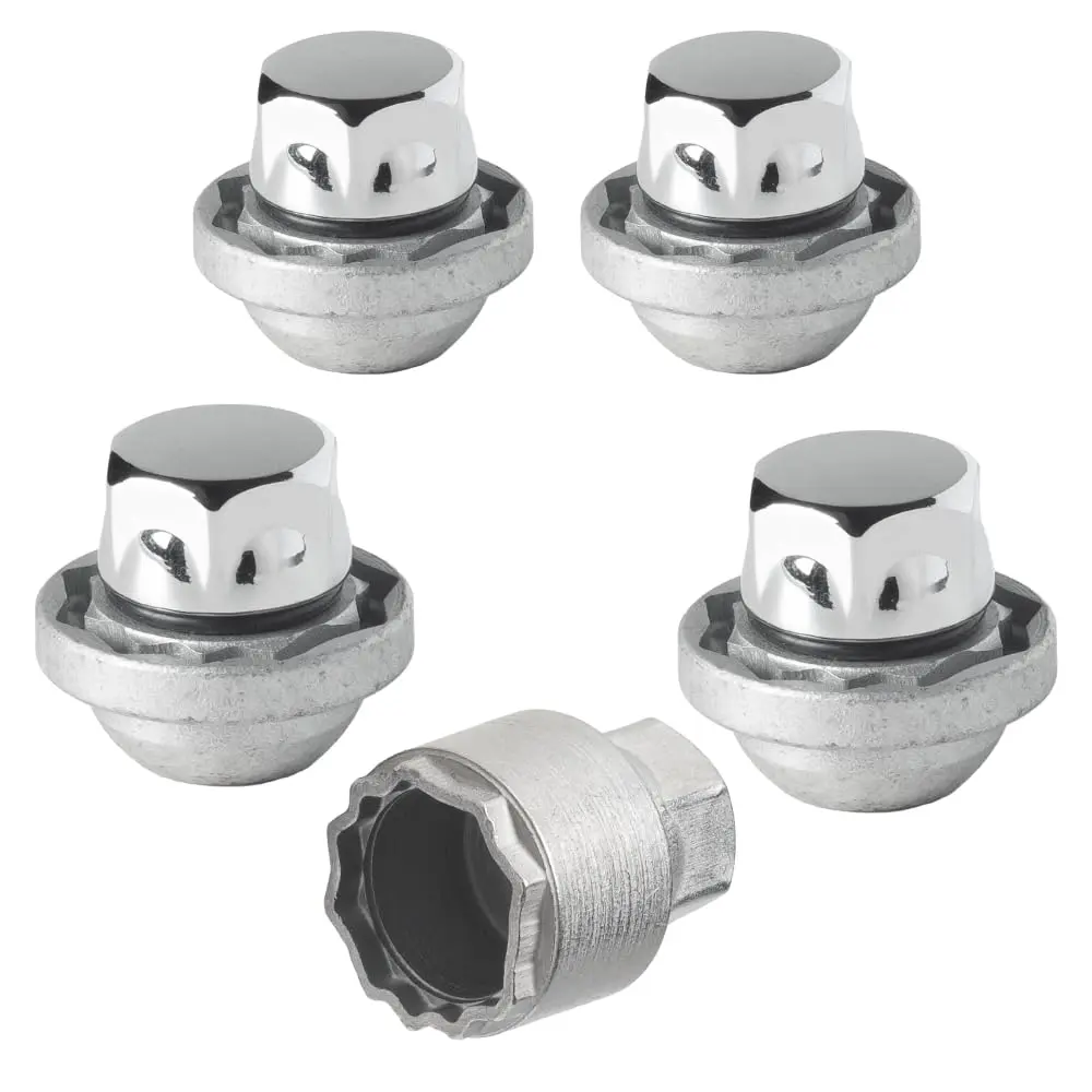 Honda CRV 2014-2026 Wheel-Locks Lug nut Kit M12 X 1.5 Thread Size - Set of 4 Lug Nuts + 1 Key - Farad GalaxyLock AC1C/M Chromed
