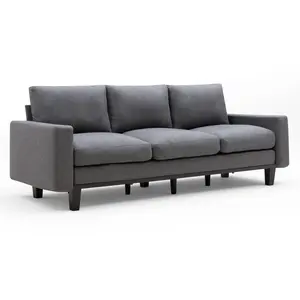 [Summervibes] AMERLIFE 3 Seater Sofa with Deep Seat, Modern Fabric Couch for Living Room, Full Metal Support, Pet-Friendly Comfy Sofa, Standard Couch for Bedroom & Apartment
