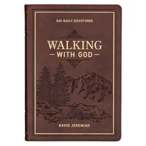 Devotional Walking with God Large Print Faux Leather -- David Jeremiah, Leather / Fine Binding