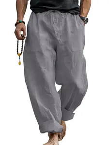Men's Large Size Cotton Linen Harem Pants Pocket, Casual Comfortable Fit, Ideal for Daily Wear, Soft Breathable Material, Trendy European Style, Fashion