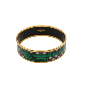 Pre-owned 【Alea】HERMES Bracelet Wide Enamel Alloy