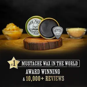 Death Grip Black Magic Bone Crusher Mustache Wax - Flawless Long Lasting Haircare Gel with Charcoal for Extra Hold & Gray Coverage