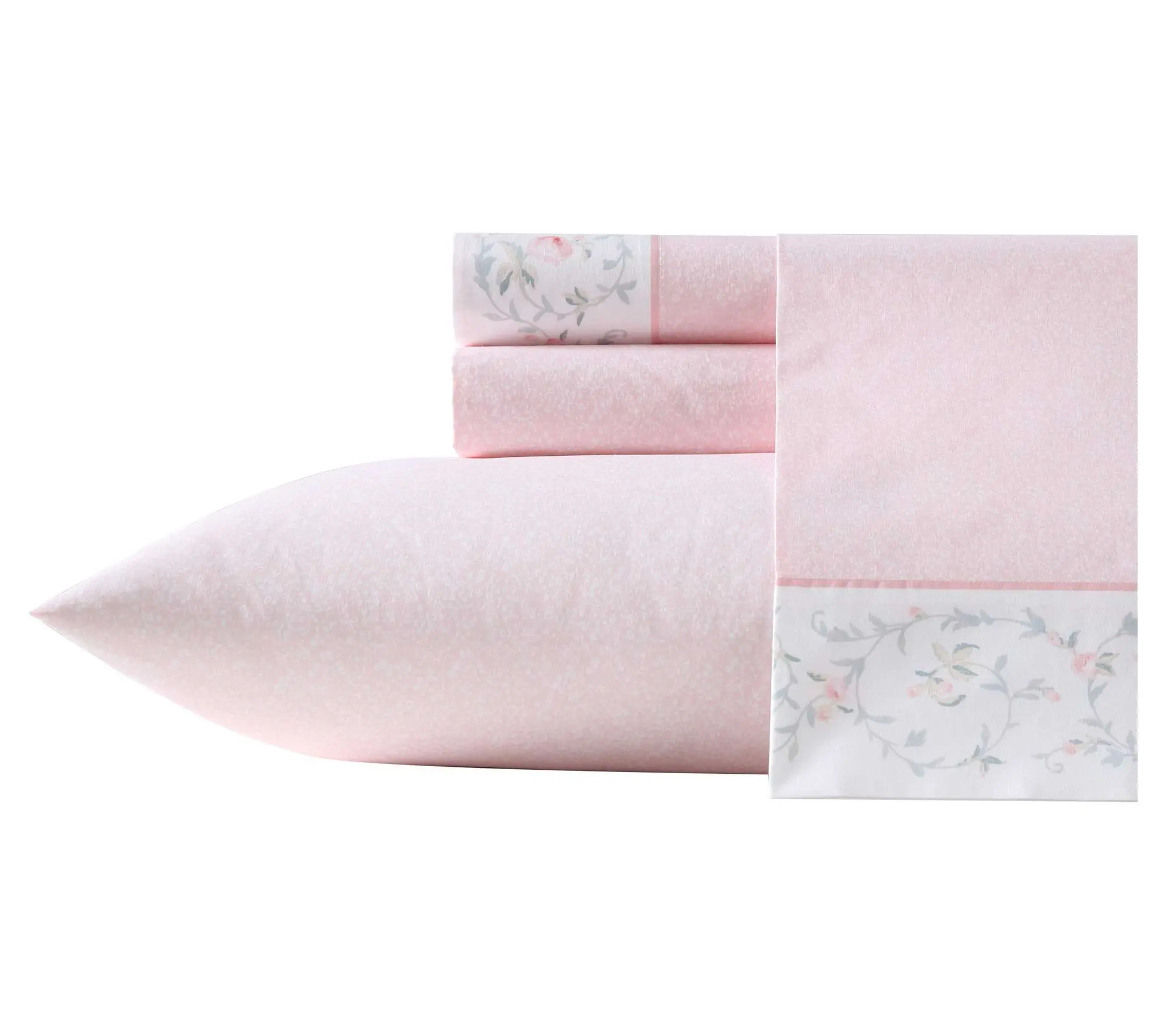 Laura Ashley Victorian Scroll Pink Twin Sheet Set