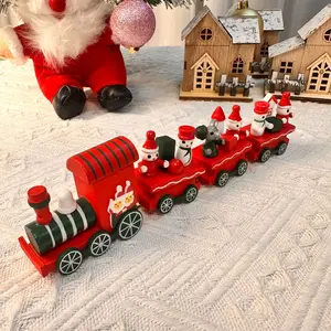 DIY Wooden 4-Section Christmas Train Set - Handcrafted Holiday Desktop Decor, Window Display & Creative Gift for Kids & Families