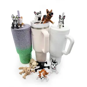 Paw Pals Sip Sidekicks – 3D Printed Dog & Cat Straw Toppers for Tumblers | Pet Lover Tumbler Accessories