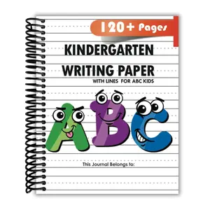 Kindergarten Writing Paper with Lines for ABC Kids: 120 Blank Handwriting Practice Paper with Dotted Lines (Spiral Bound)