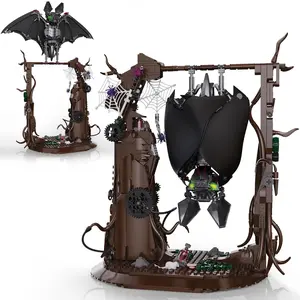 Halloween Bat Animal Building Kit, Buildable Bat Model Set for Adults, Men & Women, Make Bats Stand/Invert, Home & Office Decor for 2025 Halloween Horror Atmosphere, Unique Gifts (839 pcs)