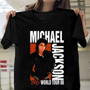 Michael Jackson Bad Tour 88 Classic Unisex T Shirt Vintage Boxy Memorial T-shirt for an idol summerwins