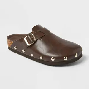 Women's Lee Clog Mule Flat - Universal Thread Brown 11: Slip-On, Non-Marking Sole, Textured Outsole