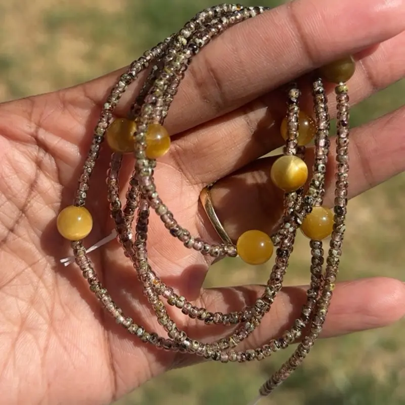 Lions den tie on waist beads