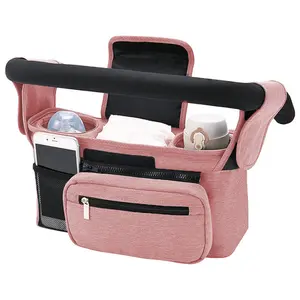 Multifunctional Baby Stroller Storage Bag, Detachable Phone Bag, Baby Stroller Organizer, Universal Stroller Storage Bag for Outdoor Travel, Diaper, Infant