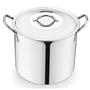 Stainless Steel Casserole Pot – 8 Qt, Stay-Cool Handles, Hand Wash