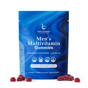 Halal Certified Men's Multivitamin Gummies - Sugar Free, Easy Digestion, & High Absorption - Packed with Essential Nutrients, Zinc, B12 & Biotin for Energy, Support, and Wellness - Tasty 60 ct Gummy