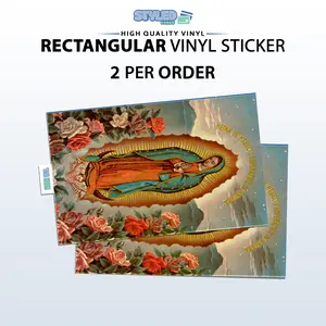 La Virgen De Guadalupe rectangle vinyl stickerskin/ sticker