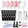 Professional Poly Gel Nail Kit, 1 Set 6-Color Poly Nail Gel Set with UV Lamp for Nail Extensions, Beginner-Friendly Gift Set for Women