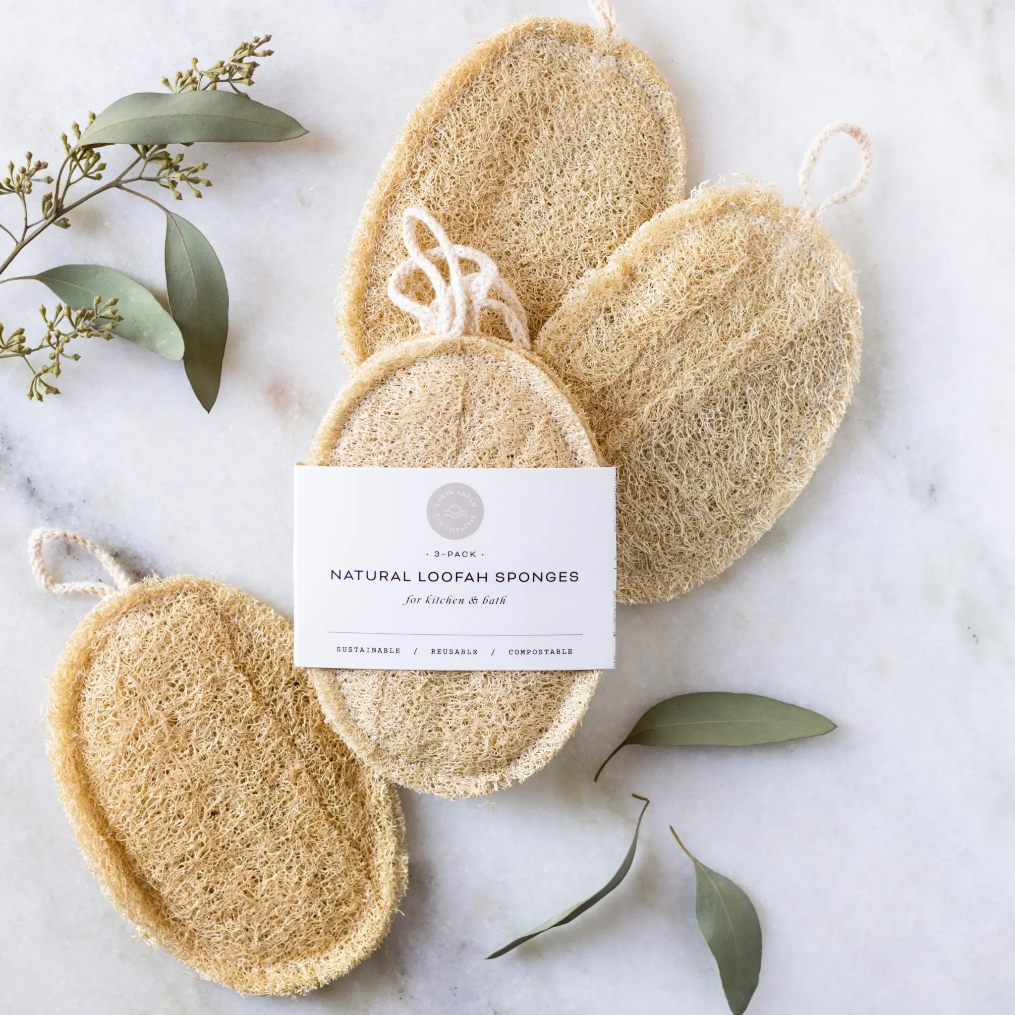 Natural Loofah Sponge for Kitchen & Bath