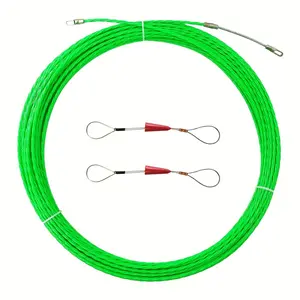 4mm Fish Tape Puller -33ft/49ft/66ft/98ft PET Polyester Single Braided Fish Tape Cable Wire Guide- Includes 2 fish belt tighteners, Cable Threading Aid, Cable Pulling Assistant, Cable Puller - Ideal for Electrical, Telecommunication Wiring & Installation