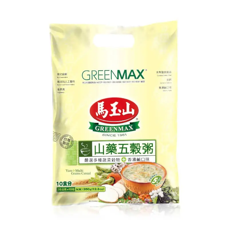 GreenMax Instant Sweet Yam & Grains Breakfast Cereal - 35g x 10 Packs, Contains Yam, Quick Energy Boost Pantry Food, Cereal Mix