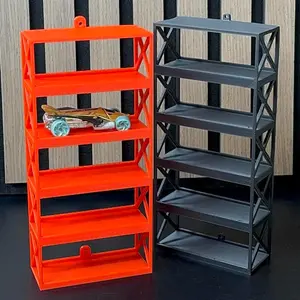 3D Hot Wheels Vertical Display Stand – Wall-Mounted Rack Holds 5 Diecast Cars – Space-Saving Organizer for Kids & Collectors