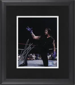 The Undertaker WWE Framed Autographed 8" x 10" In Ring Kneeling Photograph - Fanatics Authentic Certified