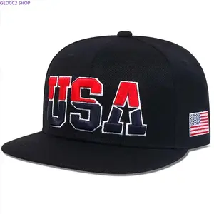 Unisex USA Embroidered Hip Hop Baseball Cap, Patriotic 4th of July Adjustable Hat for Men & Women, American Flag Streetwear Sun Protection Cap for Beach, BBQ, Travel & Independence Day Party