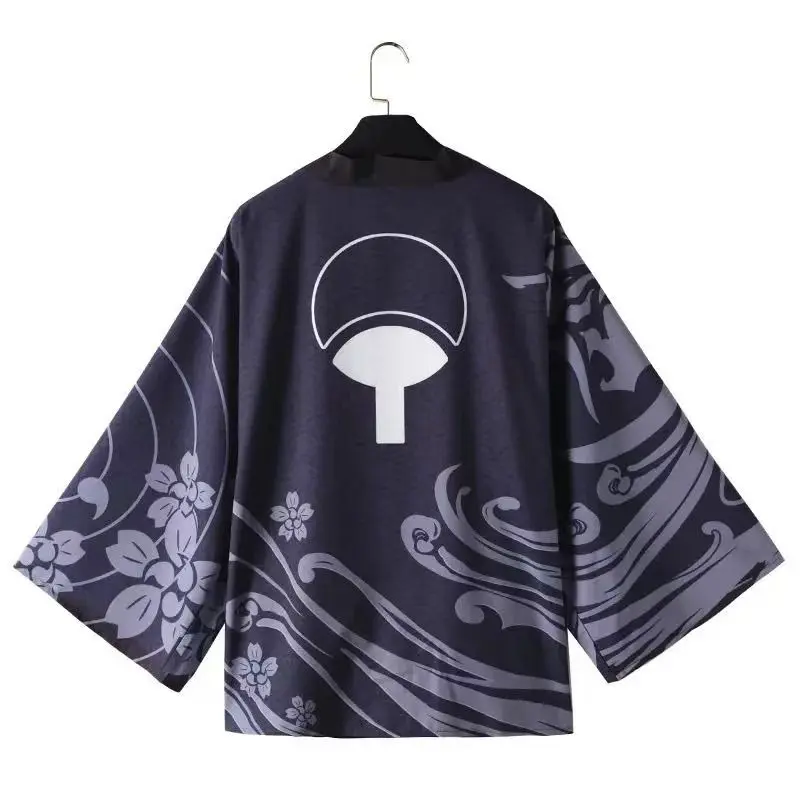 Naruto Anime Peripheral Cos Suit 3D Digital Printing Harajuku Kimono Jacket Cape for Men's Comic-Con Party Robe Knitting Polyester Clothes Menswear Cosplay Top Fashion Costumes Fabric Gamis Tropical