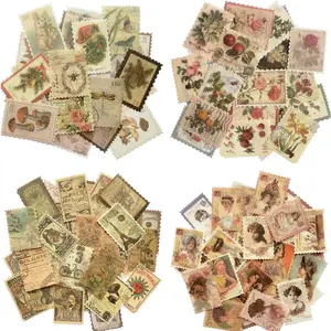 240Pcs Vintage Postage Stamp Stickers, Aesthetic Botanical Deco Paper Sticker for Scrapbooking, Journaling Supplies, Planners, teenager DIY Art Crafts, Bullet Journal - Home Improvement.