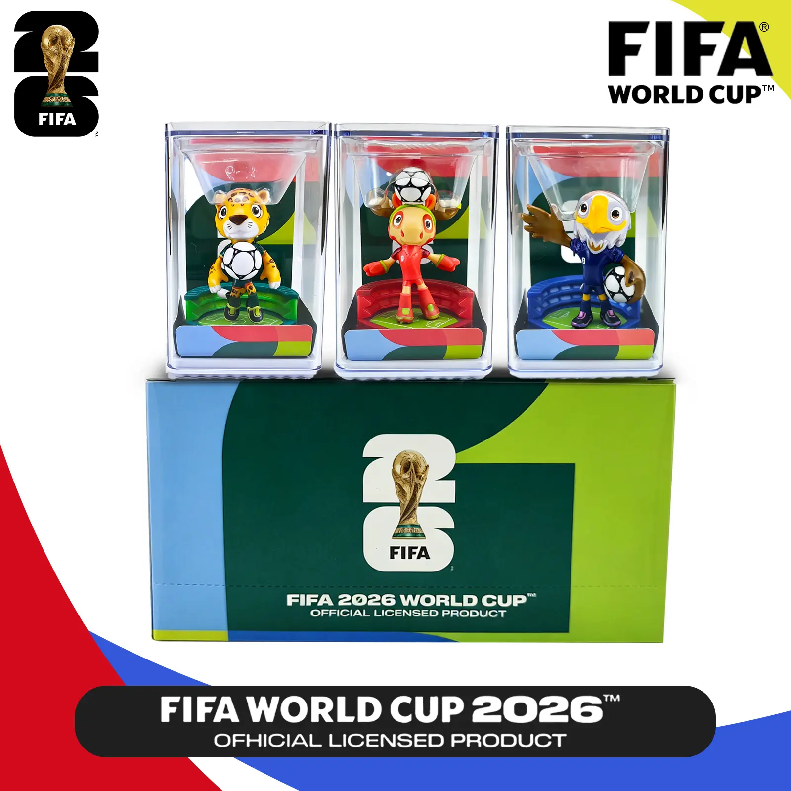 FIFA Mascot Figurines, Official 2026 World Cup 3-Piece Collector's Set, Animal Design Figures of Clutch, Zayu & Maple, Giftable Soccer Toy