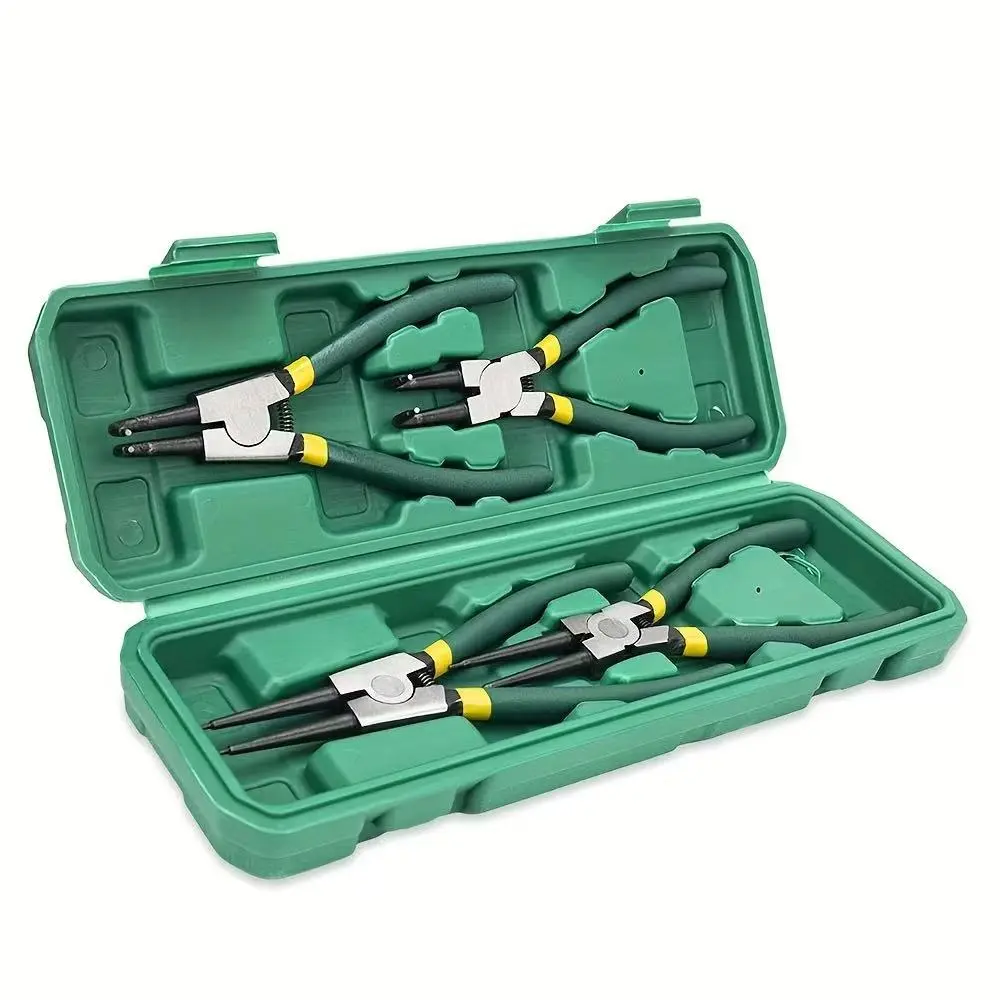 4-Piece Circlip Pliers Set with Internal & External Pliers, Versatile Hand Tools for Automotive Repair, Quick and Convenient Fixing Solutions