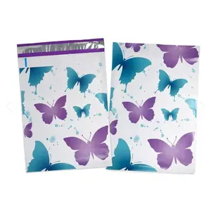 Butterfly Purple Turquoise Poly Mailers Size 10x13 Colorful Shipping Bags