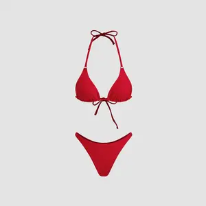 Cider Halter Neckline Triangle Bikini Set SwimWeek