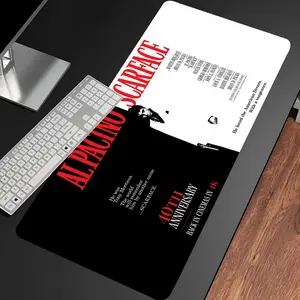 S-Scarface Tony Mouse Pad Tool Mat HD Printing Computer Gamers Locking Edge Non-slip Mause Pads Keyboard PC Desk Pad Non Slip Mousepad