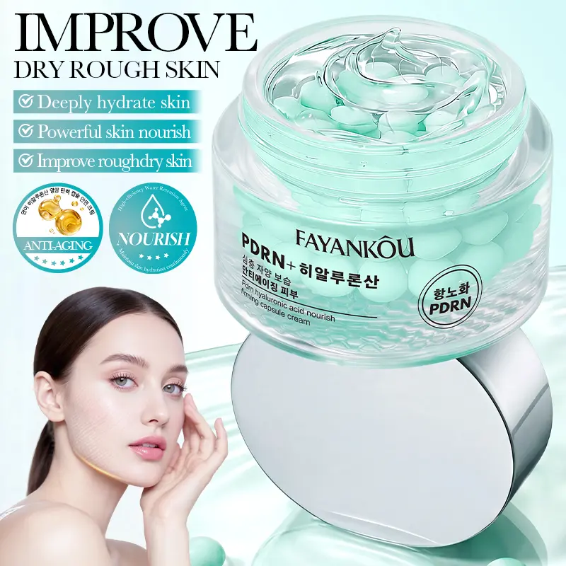 PDRN Capsule Gel Cream Moisturizer, Hyaluronic Acid Hydration Face Cream, K-Beauty Inspired Lightweight Gel-Cream for Daily Moisture Care, Fresh Dewy Glass Skin Look, Soft Smooth Skin Feel for Dry Tight Skin, Capsule Texture, AM PM Use, Facial Moisturizer