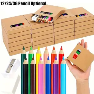 12 Pcs Mini Colored Pencils for Kids, 3.5 Inch Short Drawing Pencils with Sharpener & Eraser, 12 Colors, Art Supplies, Perfect for Christmas Gifts
