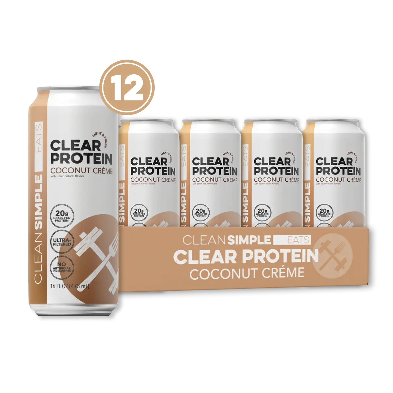 Clear Protein Water: Coconut Créme (16 Oz. | 12 Pack)