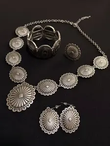 Concho Necklace & Earrings Set Western Style Jewelry