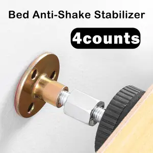 4 Counts Metal Bed Frame Anti-Shake Tool, Adjustable Stabilizer for  Beds Sofas and Cabinets,black