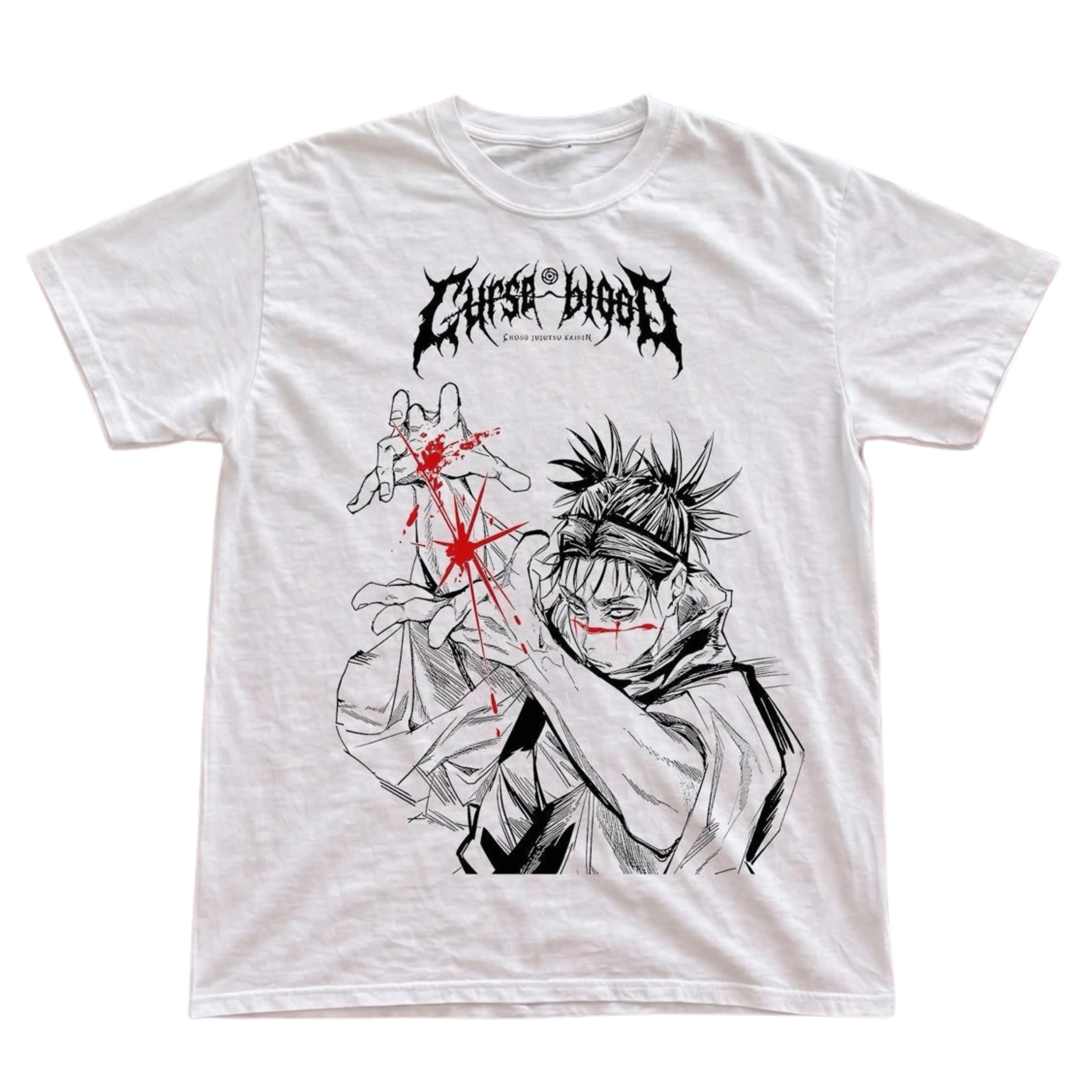 Gildan Men's and Women's T-Shirt, Vintage Jujutsu Kaisen Graphic Tee, Choso Tee, Cursed Blood Manipulation Shirt, Red Splatter Manga Sketch Top, Death Metal Y2K Grunge Streetwear, Dark Anime Apparel Unisex